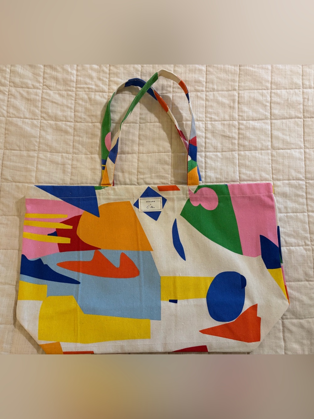 Sezane x G.Kero Canvas Colorblock Tote Bag